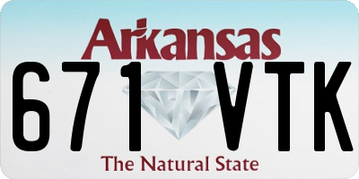 AR license plate 671VTK