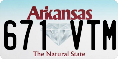AR license plate 671VTM