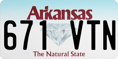 AR license plate 671VTN