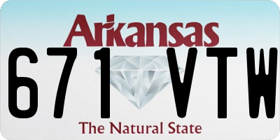 AR license plate 671VTW
