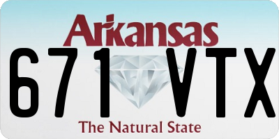 AR license plate 671VTX