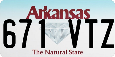 AR license plate 671VTZ