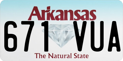 AR license plate 671VUA