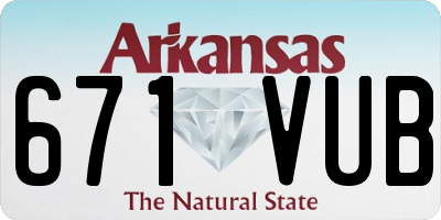 AR license plate 671VUB