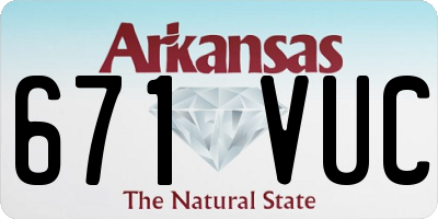 AR license plate 671VUC