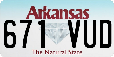 AR license plate 671VUD