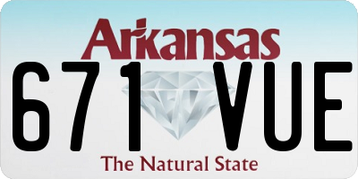 AR license plate 671VUE