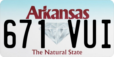 AR license plate 671VUI