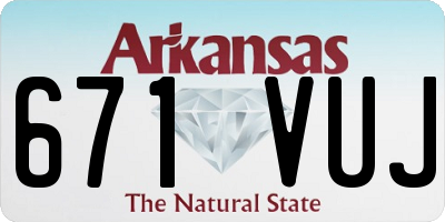 AR license plate 671VUJ