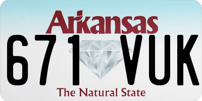 AR license plate 671VUK