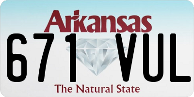 AR license plate 671VUL