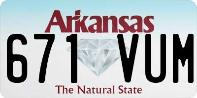 AR license plate 671VUM
