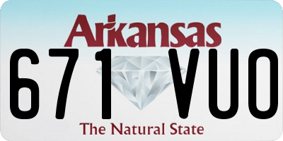AR license plate 671VUO
