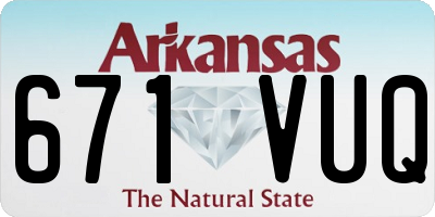 AR license plate 671VUQ
