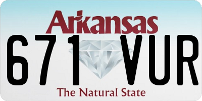 AR license plate 671VUR