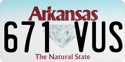 AR license plate 671VUS