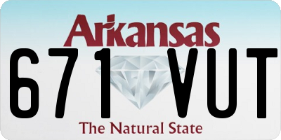AR license plate 671VUT