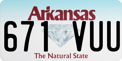 AR license plate 671VUU