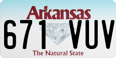 AR license plate 671VUV
