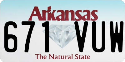 AR license plate 671VUW