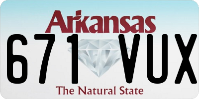 AR license plate 671VUX