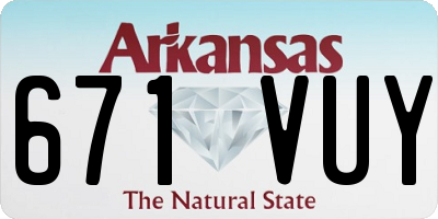 AR license plate 671VUY