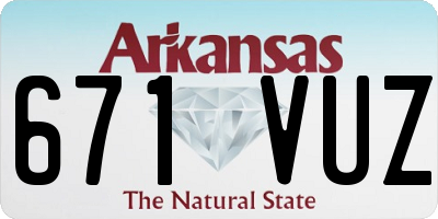 AR license plate 671VUZ