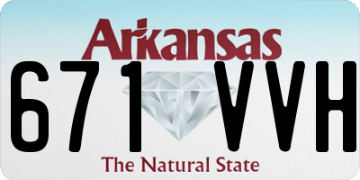 AR license plate 671VVH