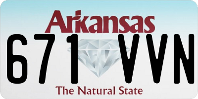 AR license plate 671VVN