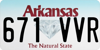 AR license plate 671VVR