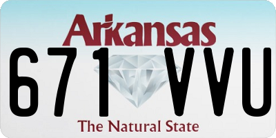 AR license plate 671VVU