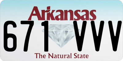 AR license plate 671VVV
