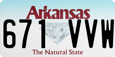 AR license plate 671VVW
