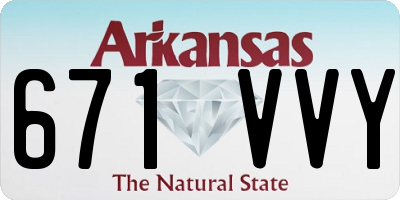 AR license plate 671VVY