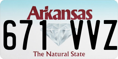 AR license plate 671VVZ