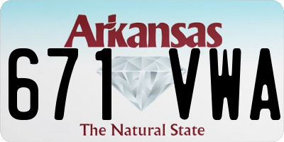 AR license plate 671VWA