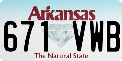AR license plate 671VWB