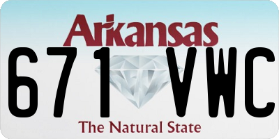 AR license plate 671VWC