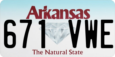 AR license plate 671VWE