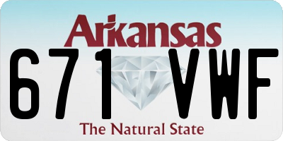 AR license plate 671VWF