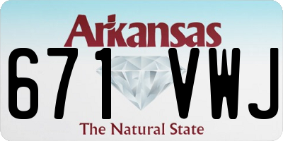 AR license plate 671VWJ