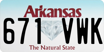 AR license plate 671VWK