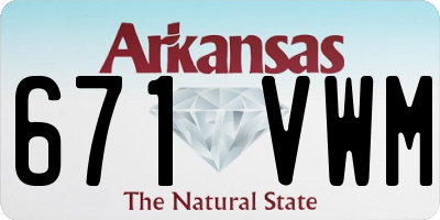 AR license plate 671VWM