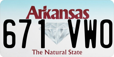 AR license plate 671VWO