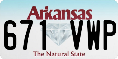 AR license plate 671VWP