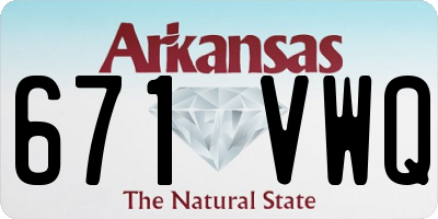 AR license plate 671VWQ
