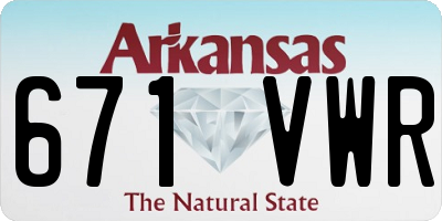 AR license plate 671VWR