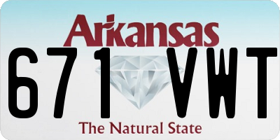 AR license plate 671VWT