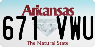 AR license plate 671VWU