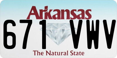 AR license plate 671VWV